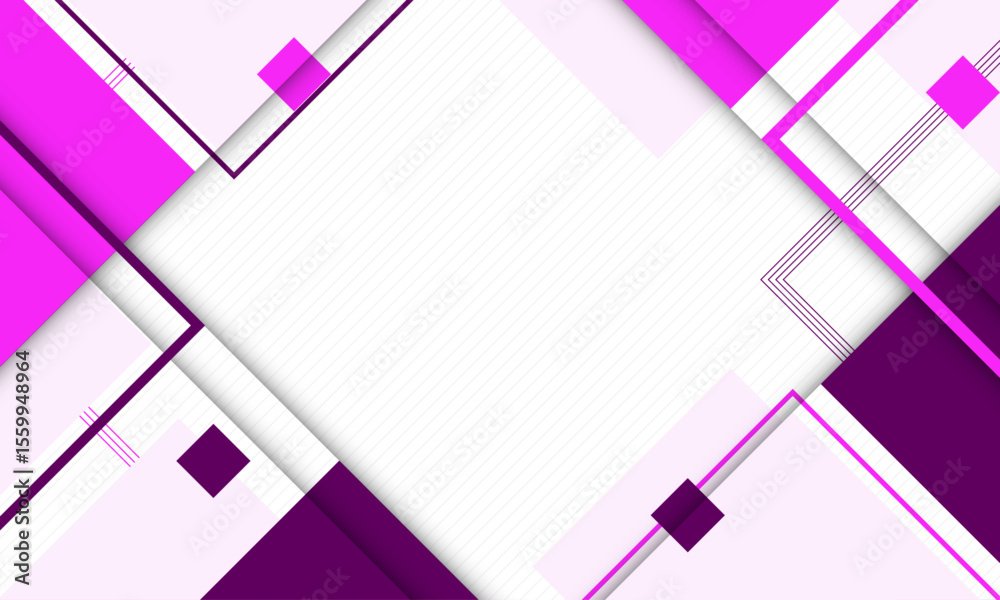 Fototapeta premium Banner background design with geometric shape-Square shape angular vector background- Modern stroke line with magenta color shadow effect 