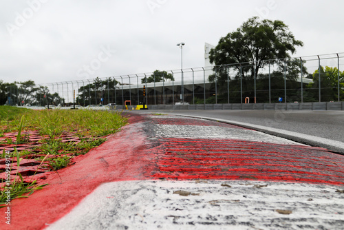Obraz na plátně Inside rumble strip at Circuit de Gille Villeneuve Montreal Formula 1 circuit on