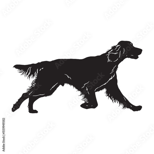 Featuring an artistic Irish Setter profile, with a minimalist yet striking aesthetic - Irish Setter silhouette - Irish Setter Vector - Silhouette of Irish Setter - dog silhouette

