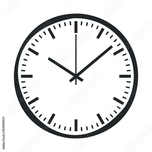 Minimalist black-and-white wall clock with classic roman numerals and simple design.