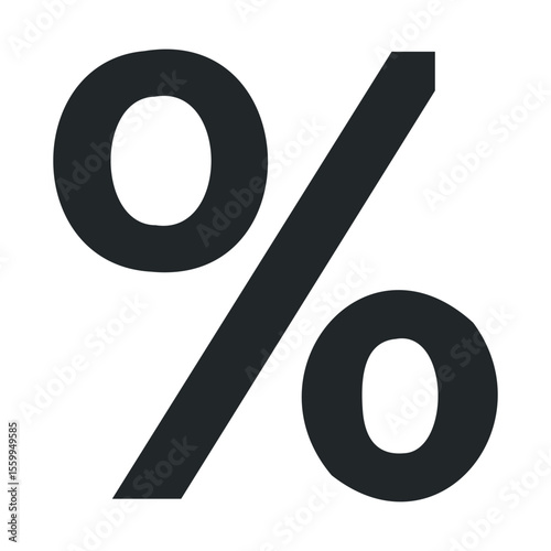 Bold black percentage sign on white background for financial concepts.