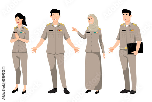 character set in modern style vector illustration