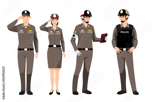character set in modern style vector illustration