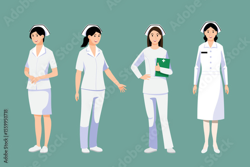 character set in modern style vector illustration