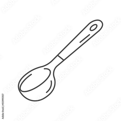 Measuring spoon outline icon. Doodle illustration, vector
