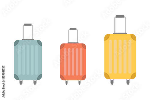 Flat illustration two suitcase travel, travel bags