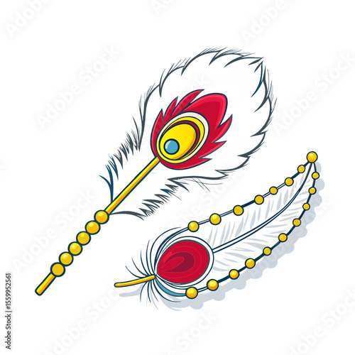 Traditional Indian decorative feathers with vibrant designs for Raksha Bandhan  