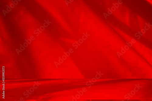 Wall interior background, studio and backdrops show products.with shadow from window color Red background for text insertion and presentation product