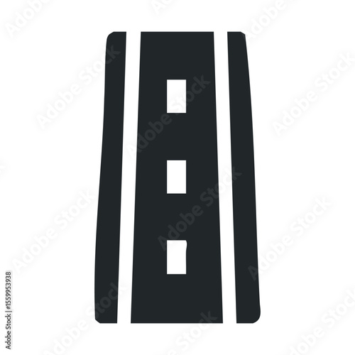 Straight road icon with dashed center line.