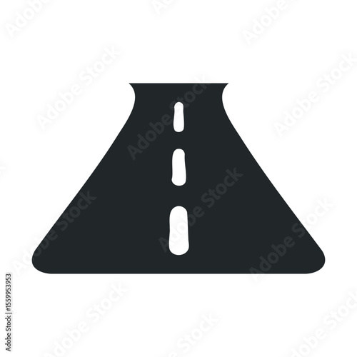 Simple road icon with central divider on white background.