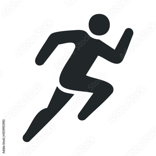 Silhouette of a running person in dynamic motion.