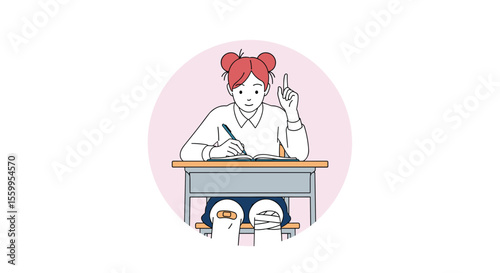 A Young Person's Educational Journey Exploring Diverse Subjects in a Classroom Setting with Friends