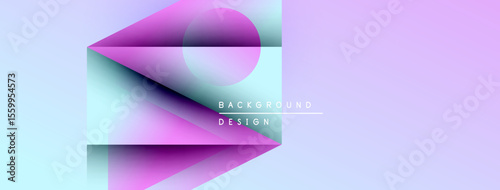Abstract geometric shapes overlap. Soft pastel colors blend, creating modern background design. Light gradients enhance visual depth.