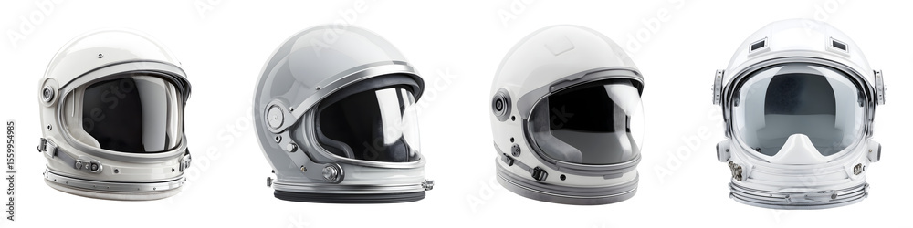 Fototapeta premium Space Helmet Collection Isolated on White Background