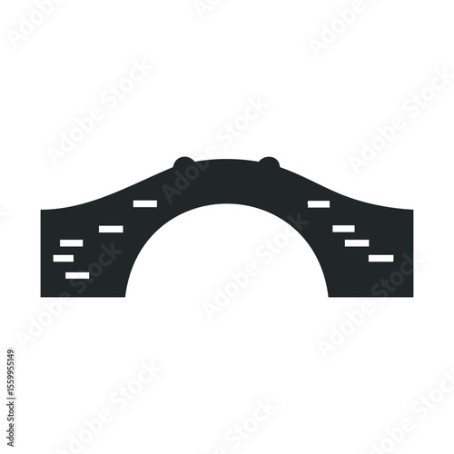 Simple arch bridge icon with brick texture.