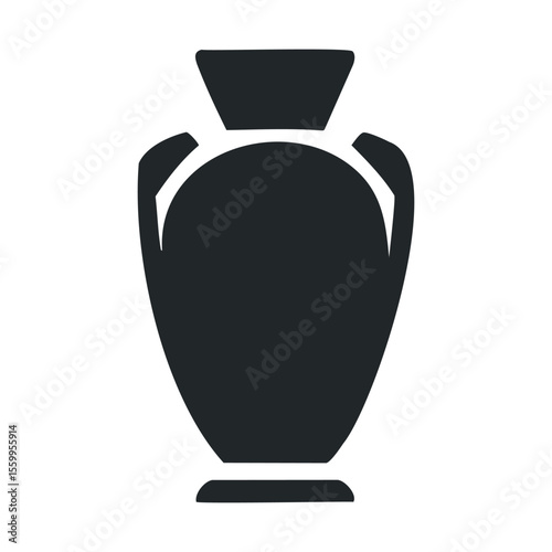 Black silhouette of a traditional vase on white background.