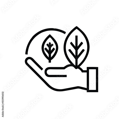 Nature Conservation Icon for Environmental Protection Websites, Earth Day Campaigns, Wildlife Preservation Blogs, and Educational Materials on Ecosystem Sustainability
