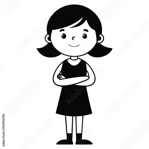 Cute little cartoon boy and woman smiling, a fun vector illustration of a mother and child character design
