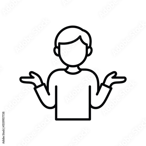 Person shrugging shoulders with open palms conveying uncertainty or confusion