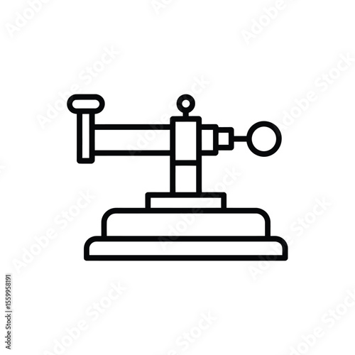 Simple line art icon of a scientific instrument with adjustable parts