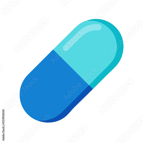 Modern Flat Capsule Pill Icon, Medicine and Healthcare Element