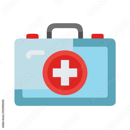 Flat Style Detailed First Aid Kit Emergency Medical Equipment Icon
