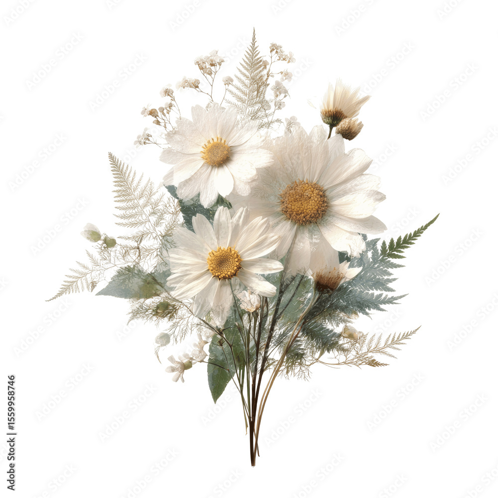 Fototapeta premium Elegant Bouquet of White Daisies and Delicate