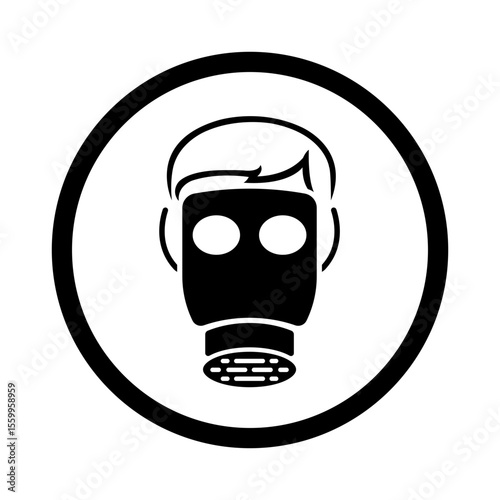 mandatory safety signs icon_fullface respiratory must be worn with frame round shapes