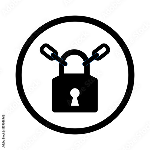 mandatory safety signs icon_keep locked with frame round shapes