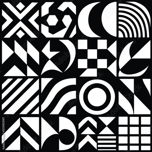 "Glyph Mosaic – Sixteen Studies in Modular Contrast"
