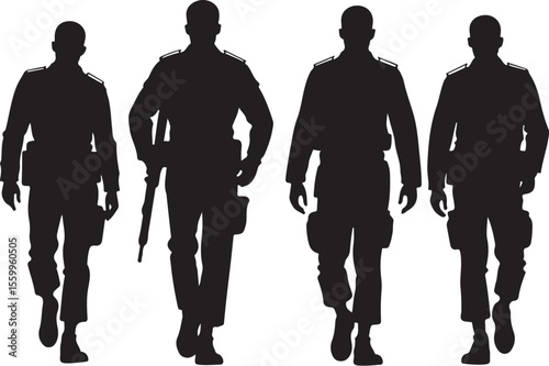 Rising Powers: Silhouettes of Soldiers from Iran, China, Russia, Korea