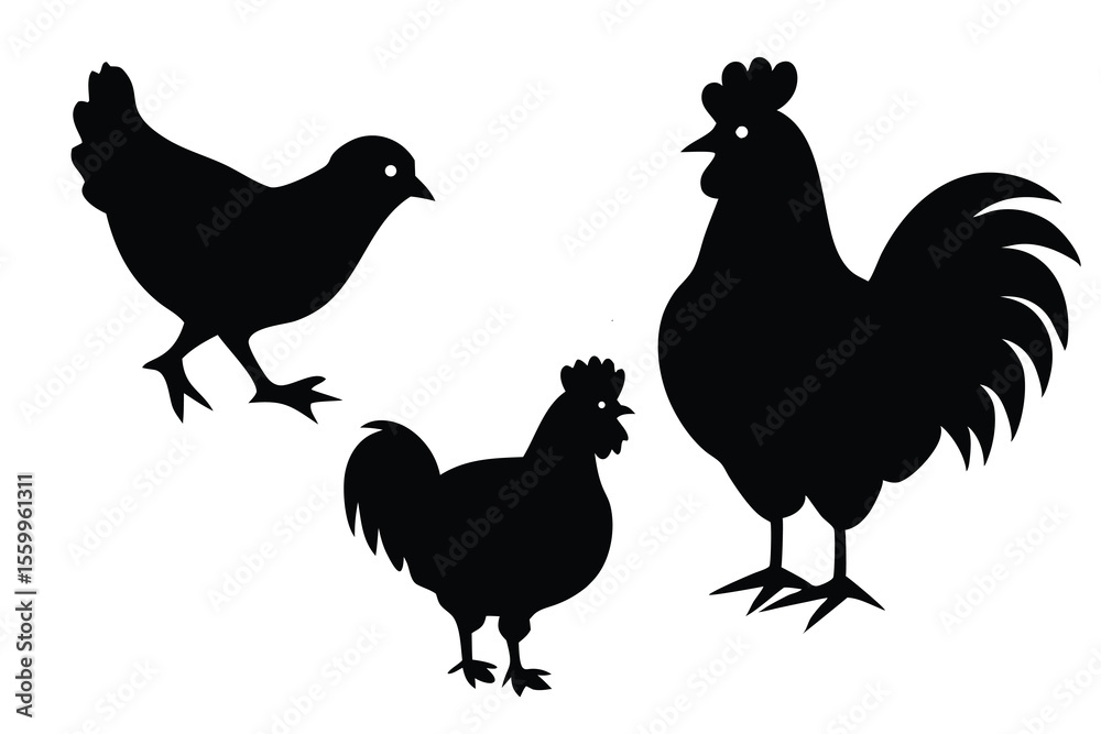 Fototapeta premium chicken silhouettes.eps