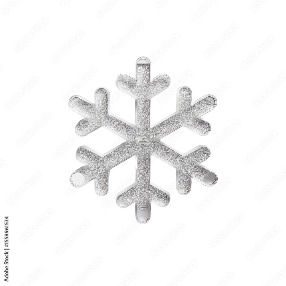 Obraz premium Silver Glitter Snowflake on Green Background -