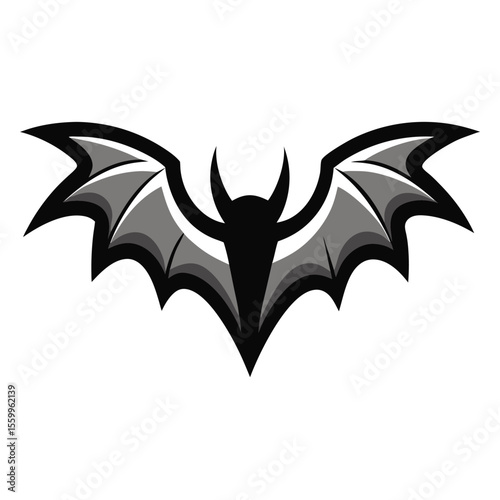 Flying bat silhouette with wings in autumn vector design