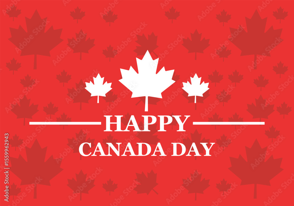 Happy Canada Day Illustration red Background Banner Happy Canada Day Illustration red Background Banner