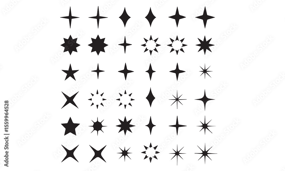 Naklejka premium Stars set