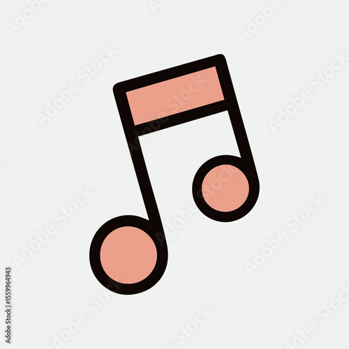 Minimal Music Note Icon for Audio and Sound