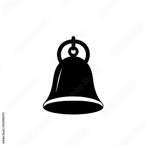 Silhouette pictogram of a bell icon designed for various applications such as notifications and alerts