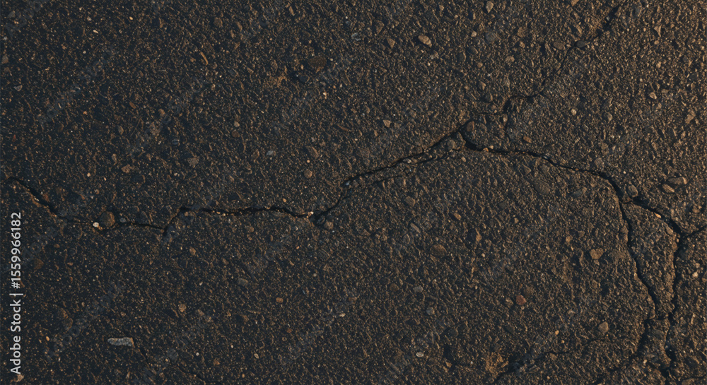 Obraz premium Crack in dark asphalt surface texture