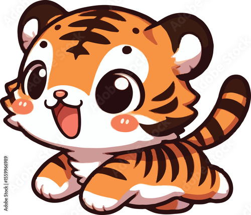 2D cartoon of tiger