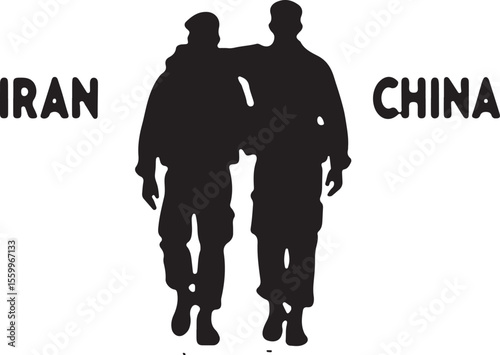 Rising Powers: Silhouettes of Soldiers from Iran, China, Russia, Korea