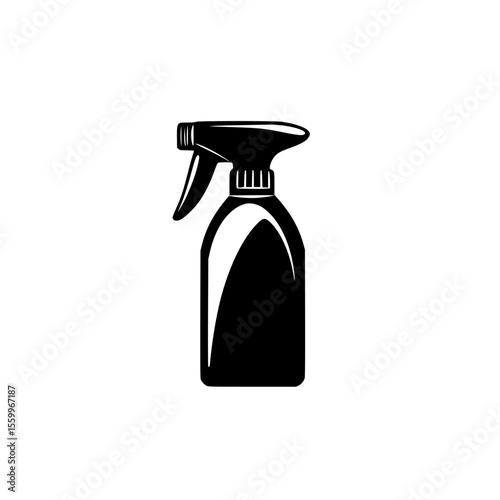 Black silhouette pictogram of a spray bottle used for cleaning and household tasks