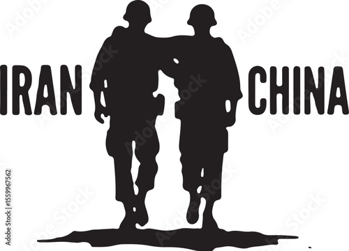 Rising Powers: Silhouettes of Soldiers from Iran, China, Russia, Korea