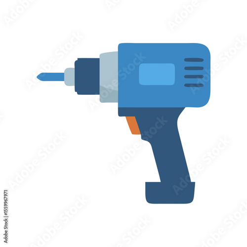 Simple Flat Isolated Drill Machine Icon Tool for Construction Work