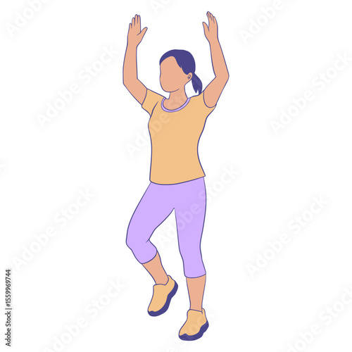 young man exercising. Gymnastics Sports Cartoon Illustration