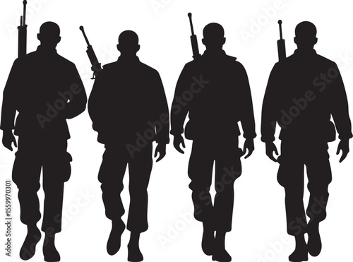 Rising Powers: Silhouettes of Soldiers from Iran, China, Russia, Korea
