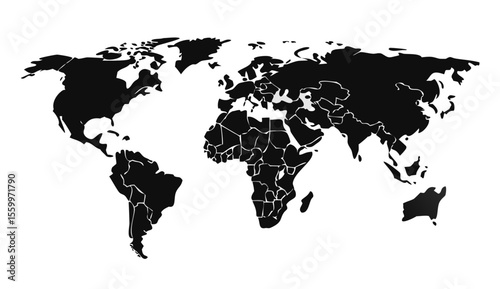 Detailed world map. Vector illustration