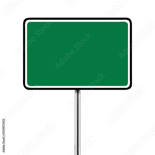 Green road sign realistic vector