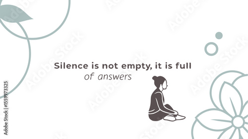Thought Provoking Typography Design Silence Answers and the Power of Reflection Ideal for Inspirational Quotes or Mindfulness Content