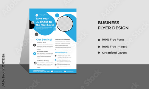 Corporate Business Modern A4 Flyers, with creative editable geometric vector design templates, Informative modern layouts for promotional purposes